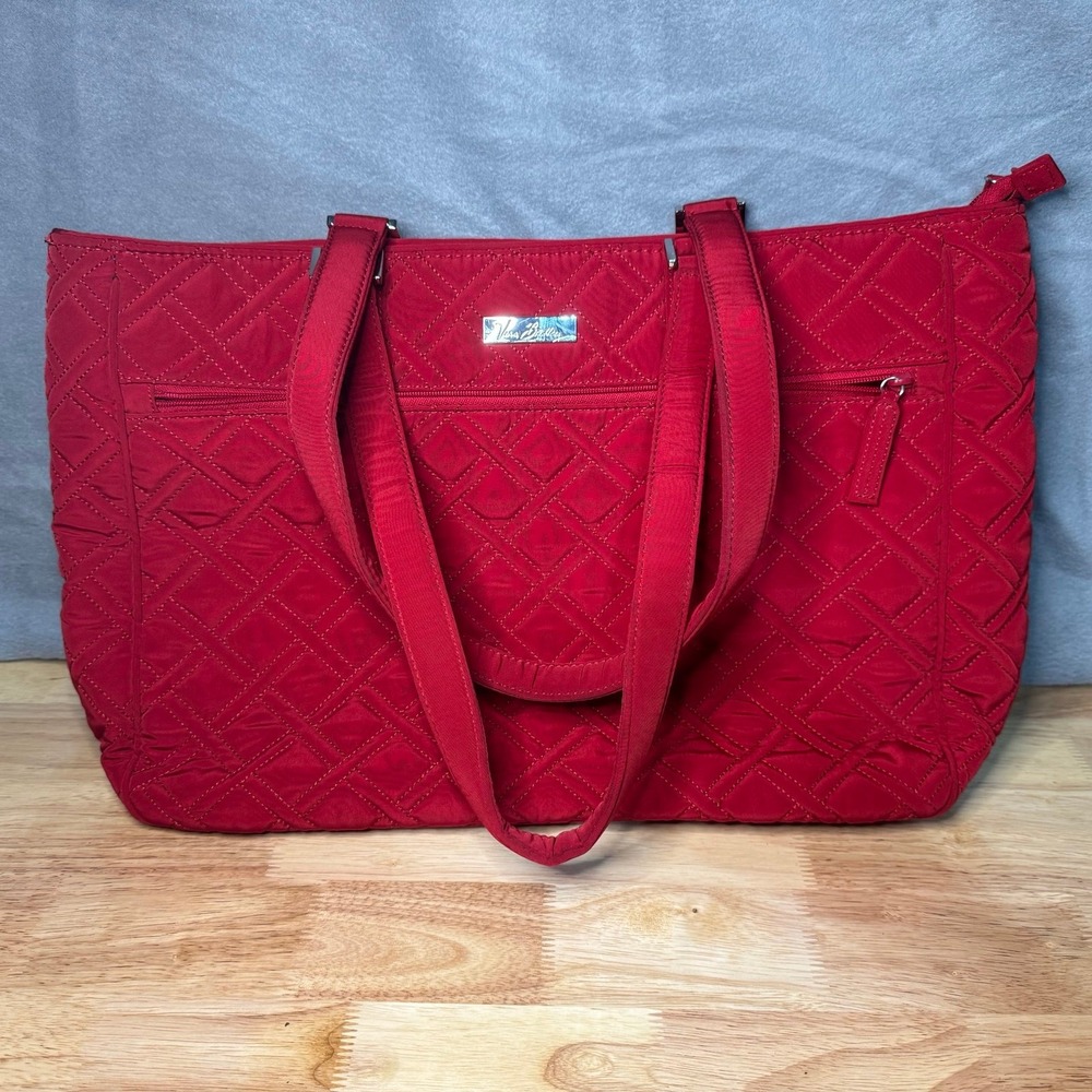 Vera Bradley Quilted Tote Bag – Red – Spacious & Stylish